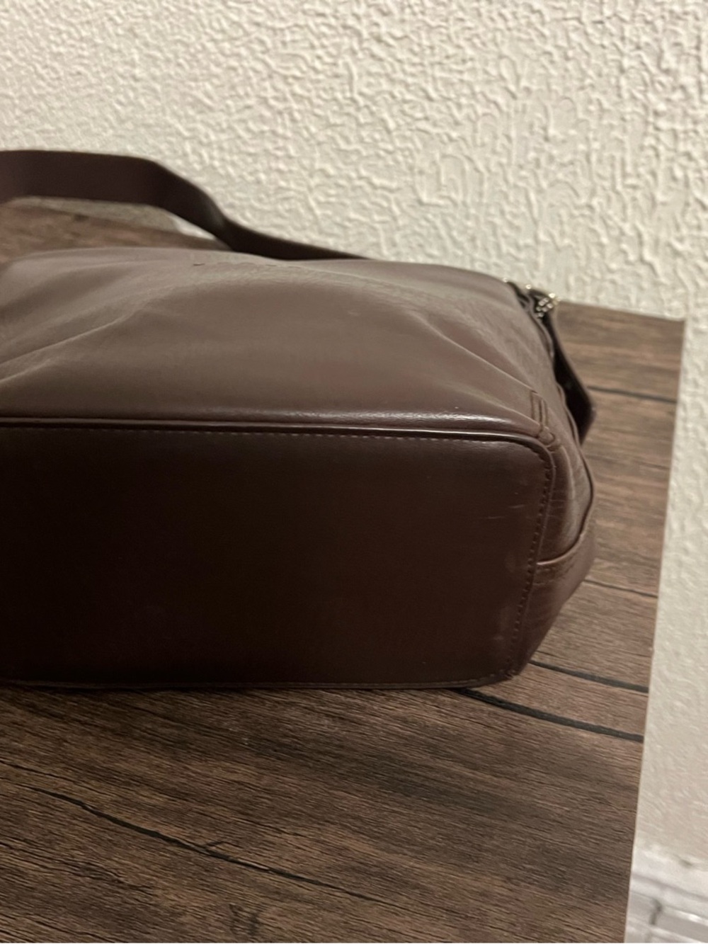 Coach Men's Dark Brown Leather Bucket Crossbody - Picture 5 of 9